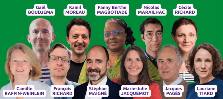 Photos des candidats de la liste écologiste sociale et citoyenne